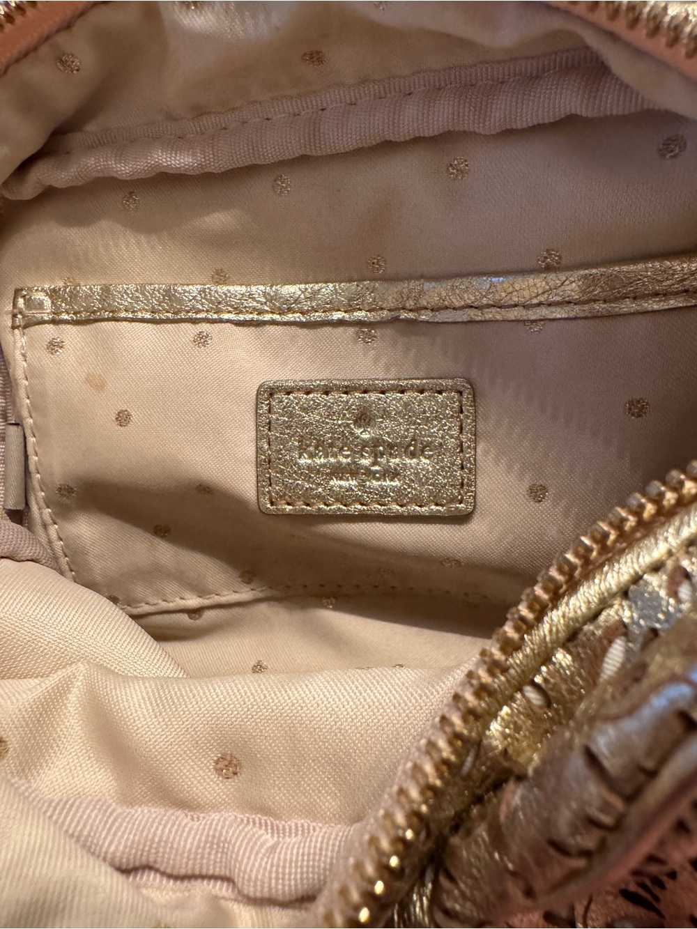KATE SPADE NEW YORK LAURA LEE GARDEN GROVE GOLD SHOULDER BAG - Picture 11 of 12